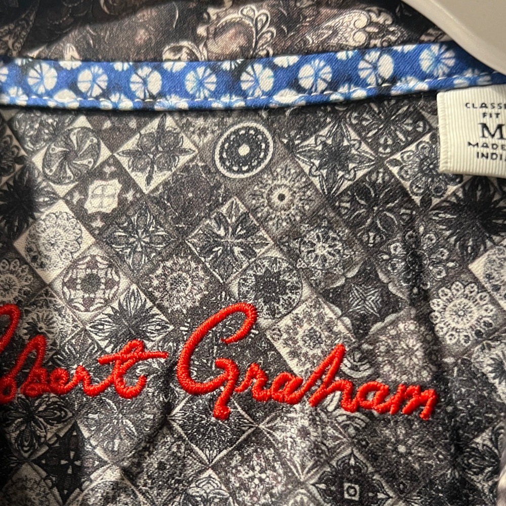 Robert Graham Black Short Sleeve Men's Shirt - Picture 3 of 5